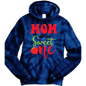 Mom Of The Sweet One Strawberry Summer First Birthday Tie Dye Hoodie