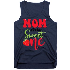 Mom Of The Sweet One Strawberry Summer First Birthday Tank Top