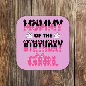 Mommy Of The Birthday Girl Mouse Theme Party Coaster