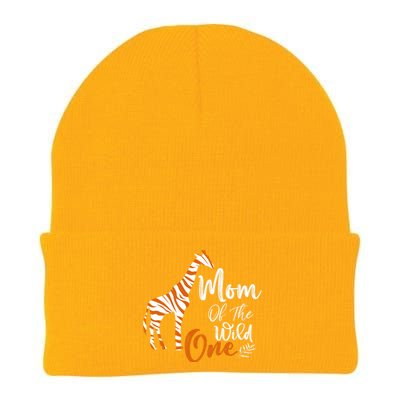 Mom Of The Wild One Funny 1st Birthday Animal Safari Gift Knit Cap Winter Beanie