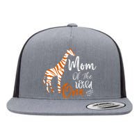 Mom Of The Wild One Funny 1st Birthday Animal Safari Gift Flat Bill Trucker Hat