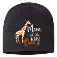 Mom Of The Wild One Funny 1st Birthday Animal Safari Gift Sustainable Beanie