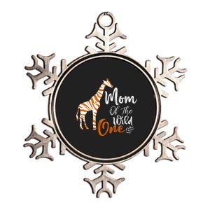 Mom Of The Wild One Funny 1st Birthday Animal Safari Gift Metallic Star Ornament