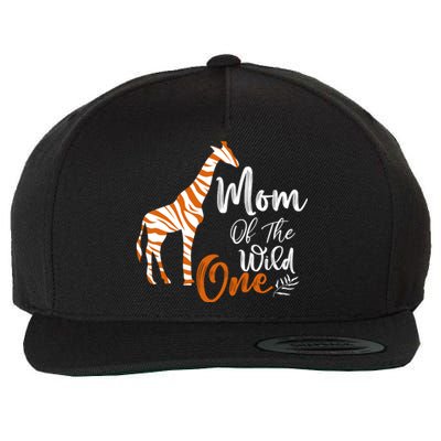 Mom Of The Wild One Funny 1st Birthday Animal Safari Gift Wool Snapback Cap