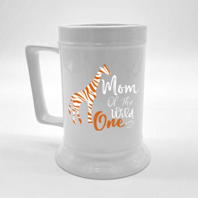 Mom Of The Wild One Funny 1st Birthday Animal Safari Gift Beer Stein