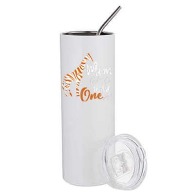 Mom Of The Wild One Funny 1st Birthday Animal Safari Gift Stainless Steel Tumbler