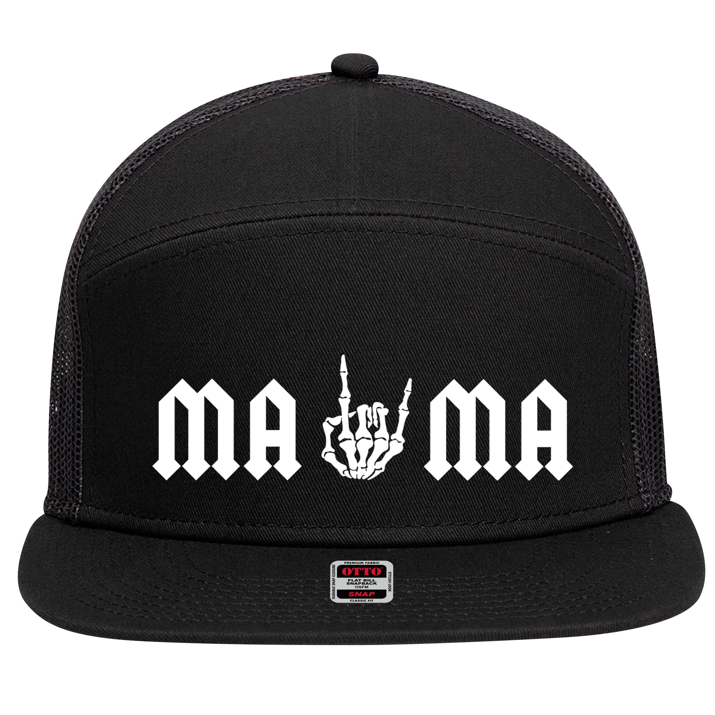 Mama Of The Bad Two The Bone Birthday 2 Years Old Birthday 7 Panel Mesh Trucker Snapback Hat