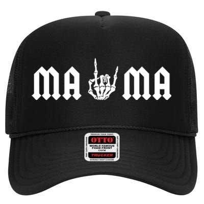 Mama Of The Bad Two The Bone Birthday 2 Years Old Birthday High Crown Mesh Back Trucker Hat