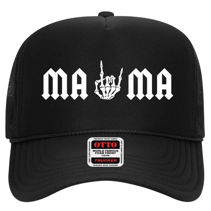 Mama Of The Bad Two The Bone Birthday 2 Years Old Birthday High Crown Mesh Back Trucker Hat