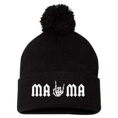Mama Of The Bad Two The Bone Birthday 2 Years Old Birthday Pom Pom 12in Knit Beanie