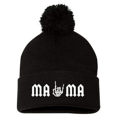 Mama Of The Bad Two The Bone Birthday 2 Years Old Birthday Pom Pom 12in Knit Beanie