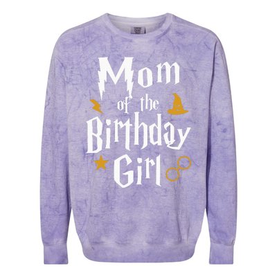 Mom Of The Birthday Girl Wizard 1st Birthday Family Party Colorblast Crewneck Sweatshirt