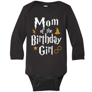 Mom Of The Birthday Girl Wizard 1st Birthday Family Party Baby Long Sleeve Bodysuit