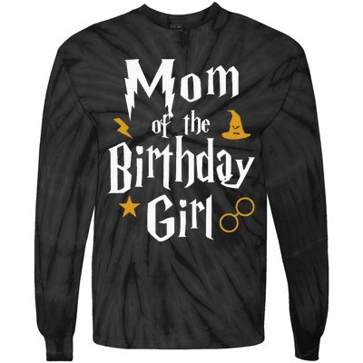 Mom Of The Birthday Girl Wizard 1st Birthday Family Party Tie-Dye Long Sleeve Shirt