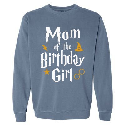 Mom Of The Birthday Girl Wizard 1st Birthday Family Party Garment-Dyed Sweatshirt