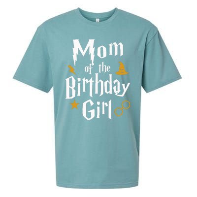 Mom Of The Birthday Girl Wizard 1st Birthday Family Party Sueded Cloud Jersey T-Shirt