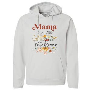 Mama Of The Little Wildflower Birthday Party Baby Shower Performance Fleece Hoodie