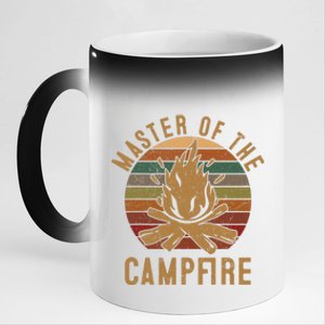 Master Of The Campfire Camping Lovers Gift Camper 11oz Black Color Changing Mug