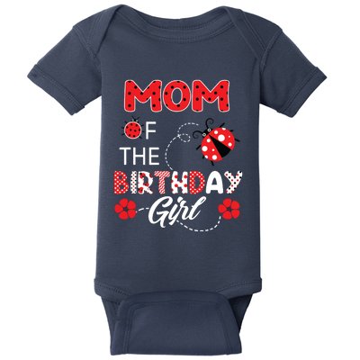 Mom Of The Birthday Family Ladybug Birthday Baby Bodysuit