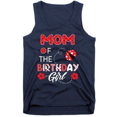 Mom Of The Birthday Family Ladybug Birthday Tank Top