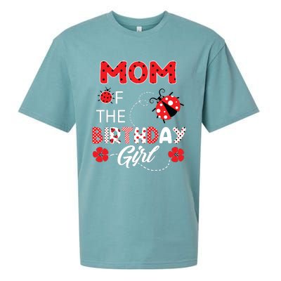 Mom Of The Birthday Family Ladybug Birthday Sueded Cloud Jersey T-Shirt