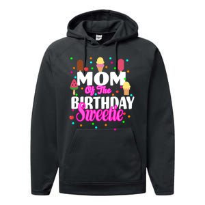 Mom Of the Birthday Sweetie Performance Fleece Hoodie