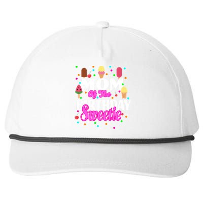 Mom Of the Birthday Sweetie Snapback Five-Panel Rope Hat