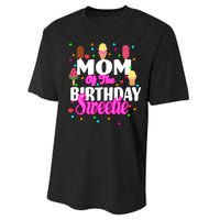 Mom Of the Birthday Sweetie Performance Sprint T-Shirt