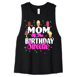 Mom Of the Birthday Sweetie Women's Racerback Cropped Tank