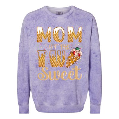 Mom Of The Two Sweet Proud Mother Mothers Day Gift Colorblast Crewneck Sweatshirt