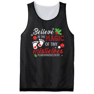 Magic Of Tiny Mistletoes Labor And Delivery Christmas Mesh Reversible Basketball Jersey Tank