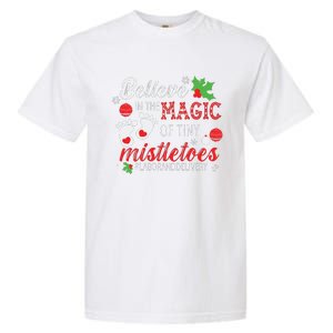 Magic Of Tiny Mistletoes Labor And Delivery Christmas Garment-Dyed Heavyweight T-Shirt