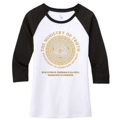 Ministry Of Truth Women's Tri-Blend 3/4-Sleeve Raglan Shirt