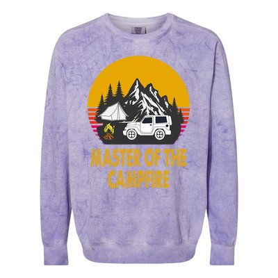 Master Of The Campfire Funny Camping Wilderness Lovers Gift Colorblast Crewneck Sweatshirt