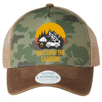 Master Of The Campfire Funny Camping Wilderness Lovers Gift Legacy Tie Dye Trucker Hat