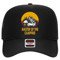 Master Of The Campfire Funny Camping Wilderness Lovers Gift High Crown Mesh Back Trucker Hat