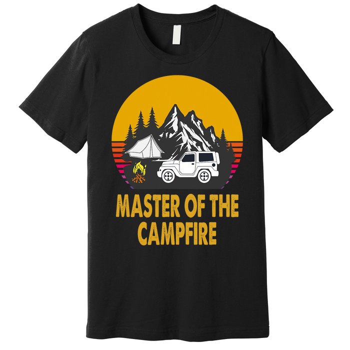 Master Of The Campfire Funny Camping Wilderness Lovers Gift Premium T-Shirt