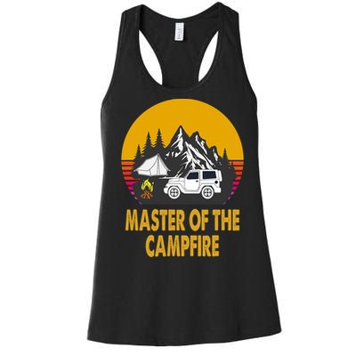 Master Of The Campfire Funny Camping Wilderness Lovers Gift Women's Racerback Tank