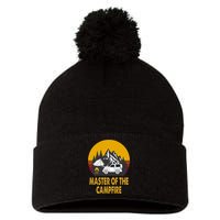 Master Of The Campfire Funny Camping Wilderness Lovers Gift Pom Pom 12in Knit Beanie