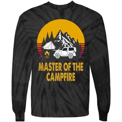 Master Of The Campfire Funny Camping Wilderness Lovers Gift Tie-Dye Long Sleeve Shirt