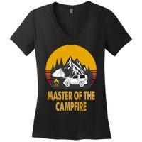 Master Of The Campfire Funny Camping Wilderness Lovers Gift Women's V-Neck T-Shirt