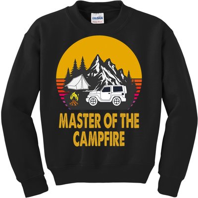 Master Of The Campfire Funny Camping Wilderness Lovers Gift Kids Sweatshirt