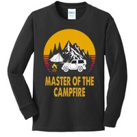 Master Of The Campfire Funny Camping Wilderness Lovers Gift Kids Long Sleeve Shirt