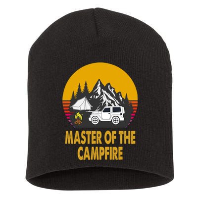 Master Of The Campfire Funny Camping Wilderness Lovers Gift Short Acrylic Beanie