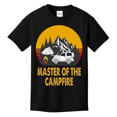 Master Of The Campfire Funny Camping Wilderness Lovers Gift Kids T-Shirt