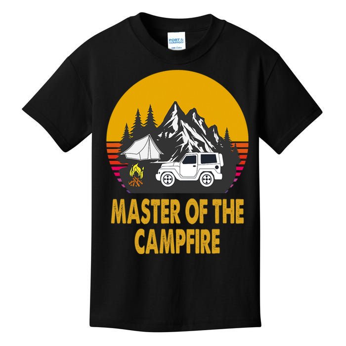 Master Of The Campfire Funny Camping Wilderness Lovers Gift Kids T-Shirt