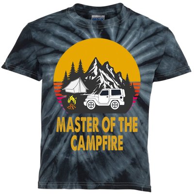 Master Of The Campfire Funny Camping Wilderness Lovers Gift Kids Tie-Dye T-Shirt