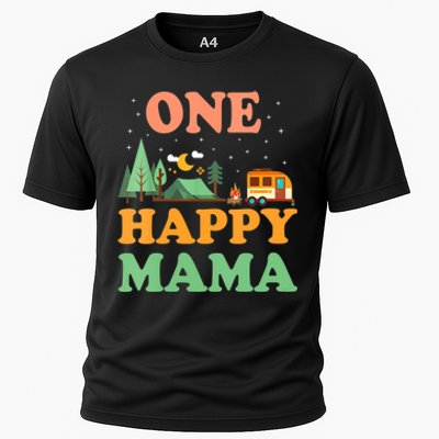 Mama Of The Happy Camper One Happy Mama Camping Cooling Performance Crew T-Shirt