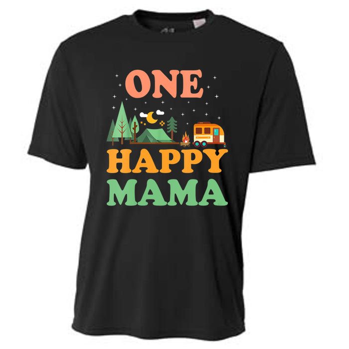 Mama Of The Happy Camper One Happy Mama Camping Cooling Performance Crew T-Shirt