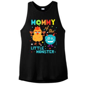 Mommy Of The Little Monster Birthday Family Monster Ladies PosiCharge Tri-Blend Wicking Tank